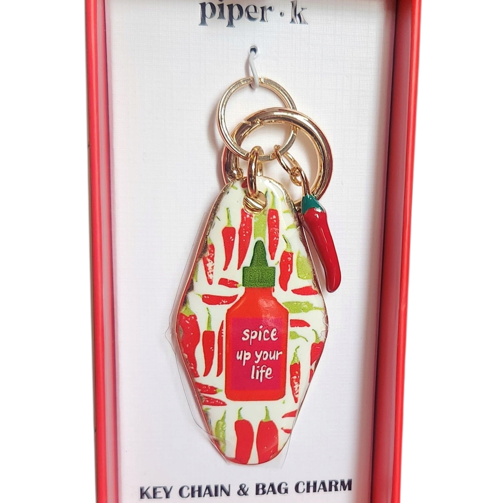 Piper K Spice Up Your Life Chili Pepper Bag Charm Keychain